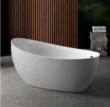 HOME DECORATION ITEM SANITARY WARE   BA001 One Person Acrylic White Romantic Bathtub Modern Free Standing Indoor Portable Soaking Tub with Shower Easy Installation